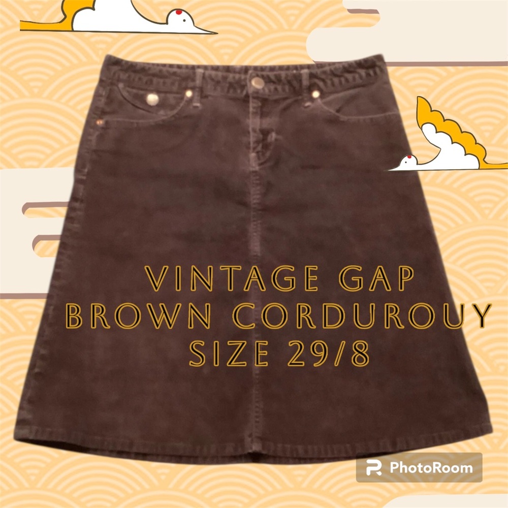 GAP 1969 Skirt Brown Corduroy Vintage size 29/8
